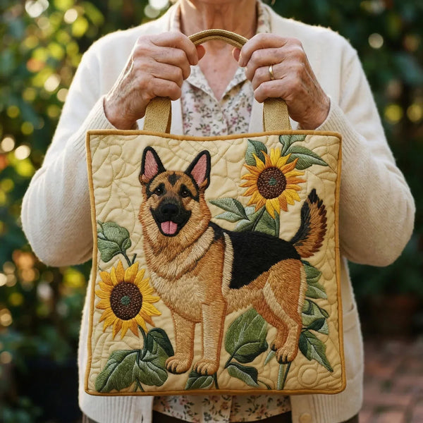 Geantă artizanală – Ciobănesc German Floral