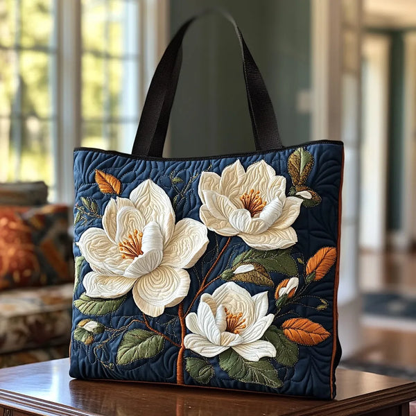 Geantă Artizanală Matlasată - Magnolie Delicată