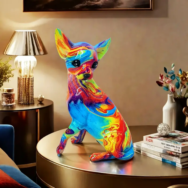 Lampă de masă Chihuahua vibrantă, din rășină