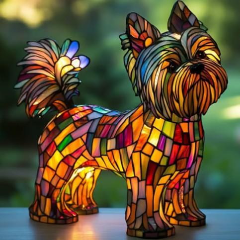 Terrier Yorkshire cu păr lung și lucios