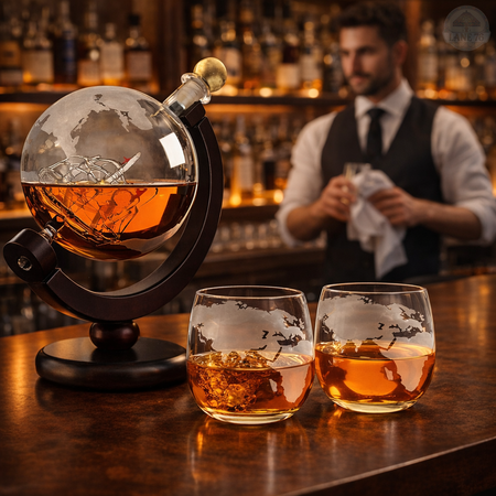 Carafă pentru whiskey - Ediția Hartă a Lumii
