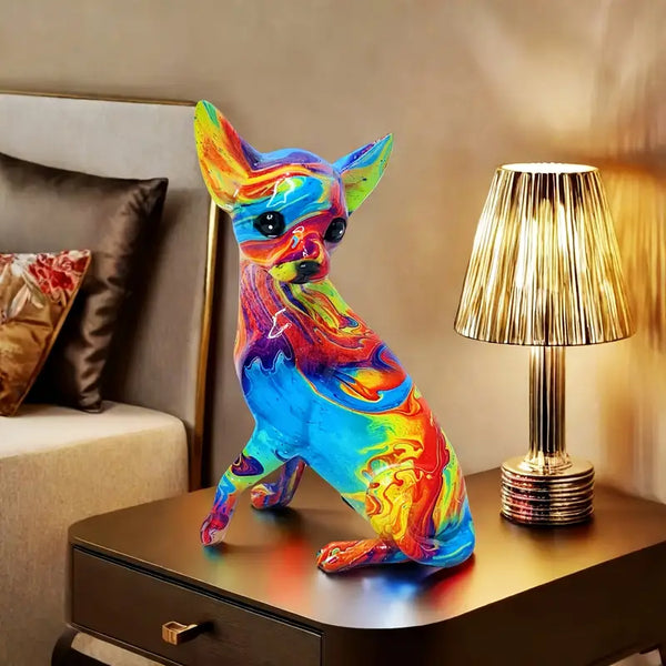 Lampă de masă Chihuahua vibrantă, din rășină